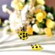 Yellow Ladybug Glass Pendants for Necklace